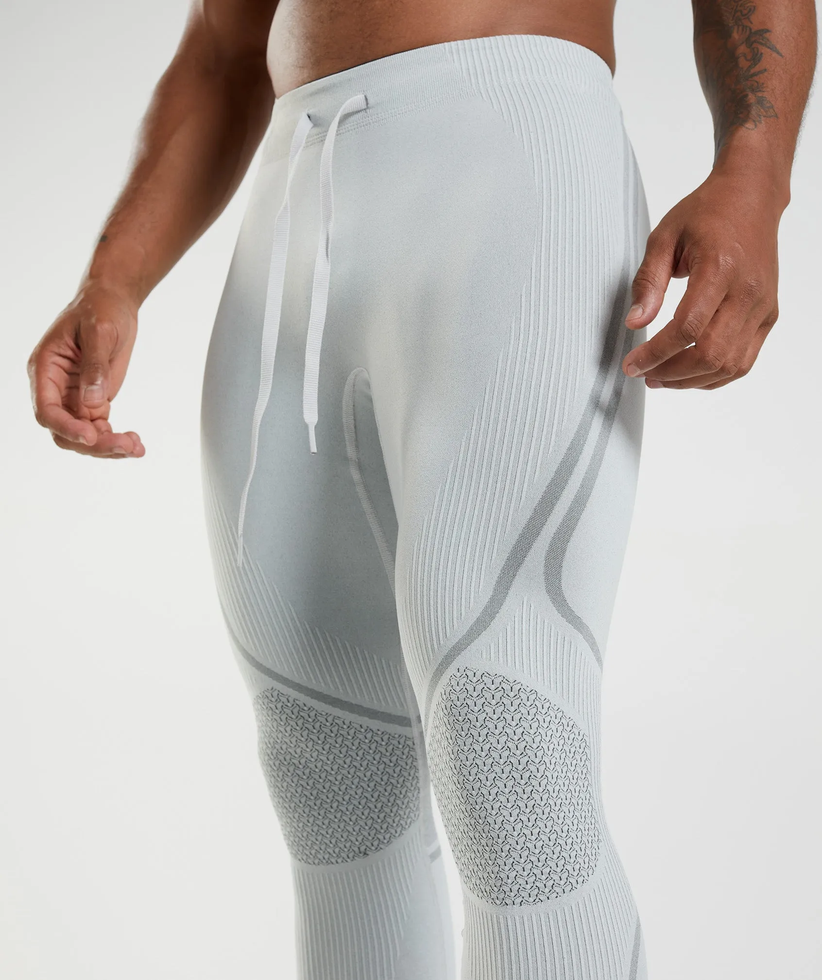 Gymshark 315 Seamless Tights - Light Grey/Charcoal Grey