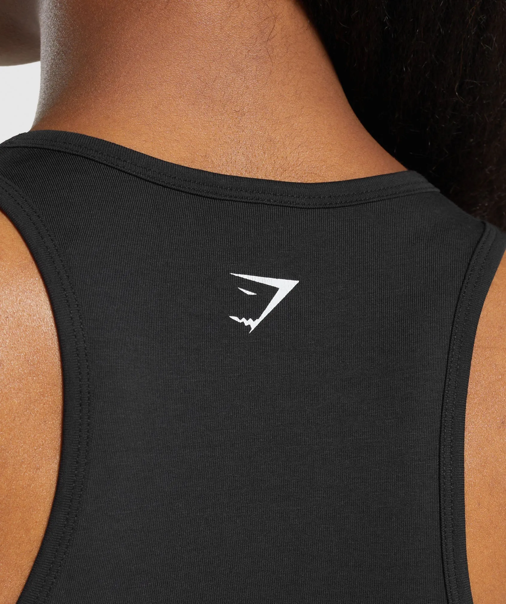 Gymshark Care Label Graphic Cropped Tank - Black