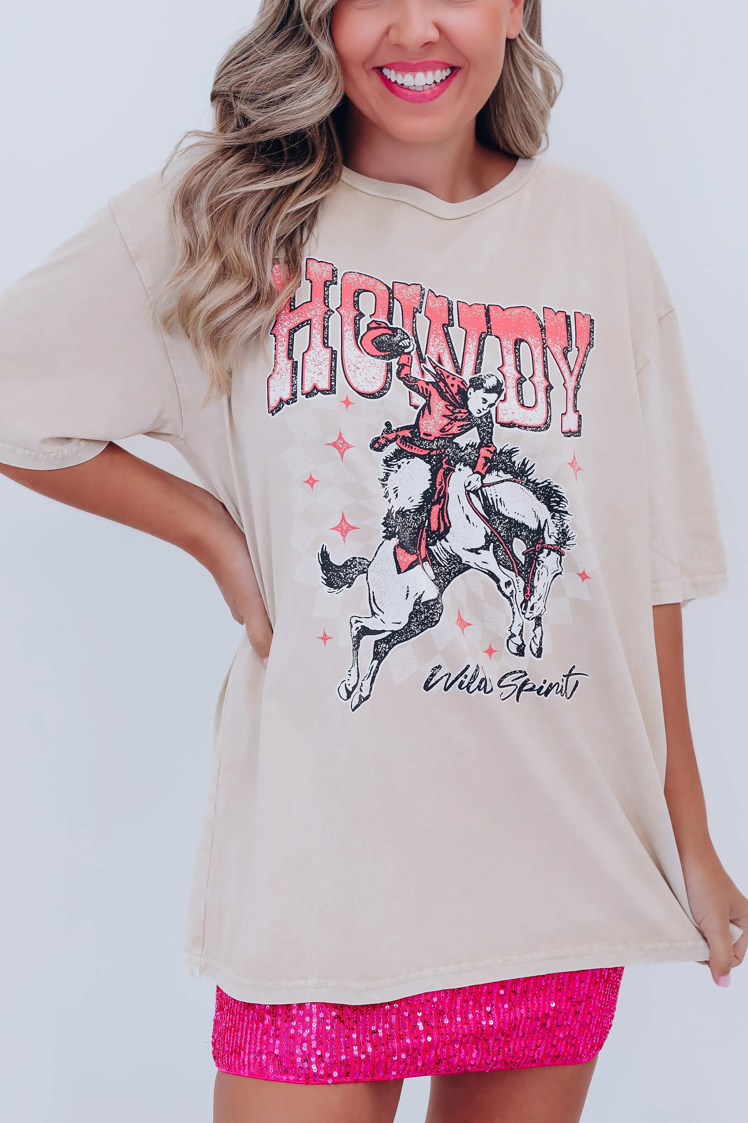 Howdy Wild Spirit Graphic Tee - Oatmeal