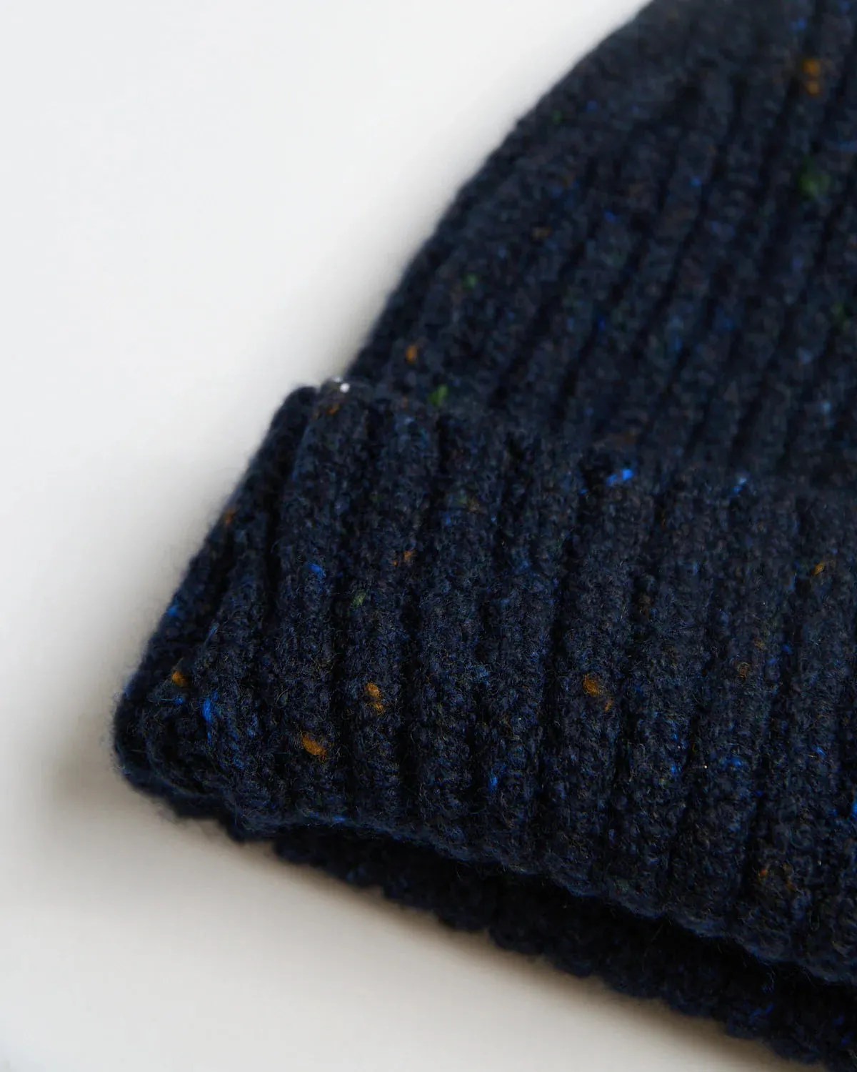 Inis Meáin Rib Wool Hat - Navy