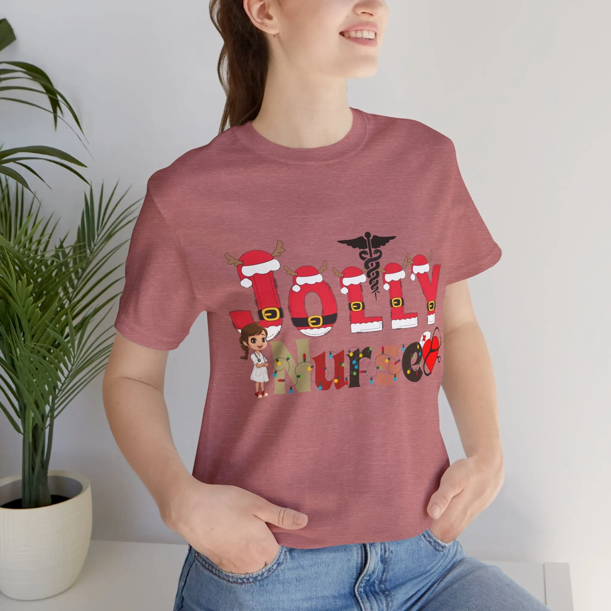 Jolly Nurse Christmas Unisex Tee, Christmas Shirt, Christmas Outfit, Merry Christmas T-shirt, Merry Christmas 2024 T-shirt, Christmas Gift, Family Holiday Outfit.