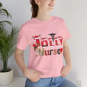 Jolly Nurse Christmas Unisex Tee, Christmas Shirt, Christmas Outfit, Merry Christmas T-shirt, Merry Christmas 2024 T-shirt, Christmas Gift, Family Holiday Outfit.