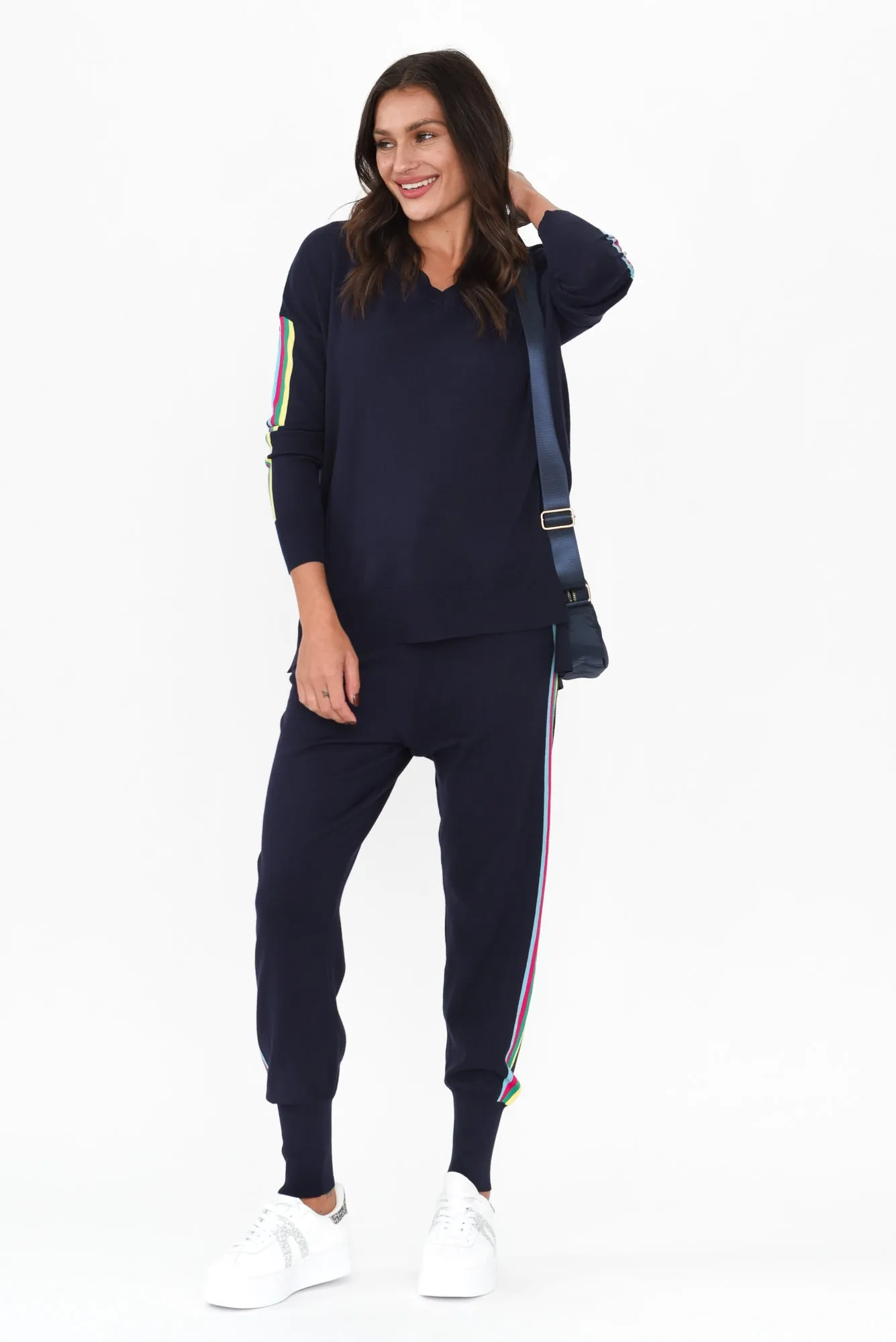 Karina Navy Stripe Knit Jumper