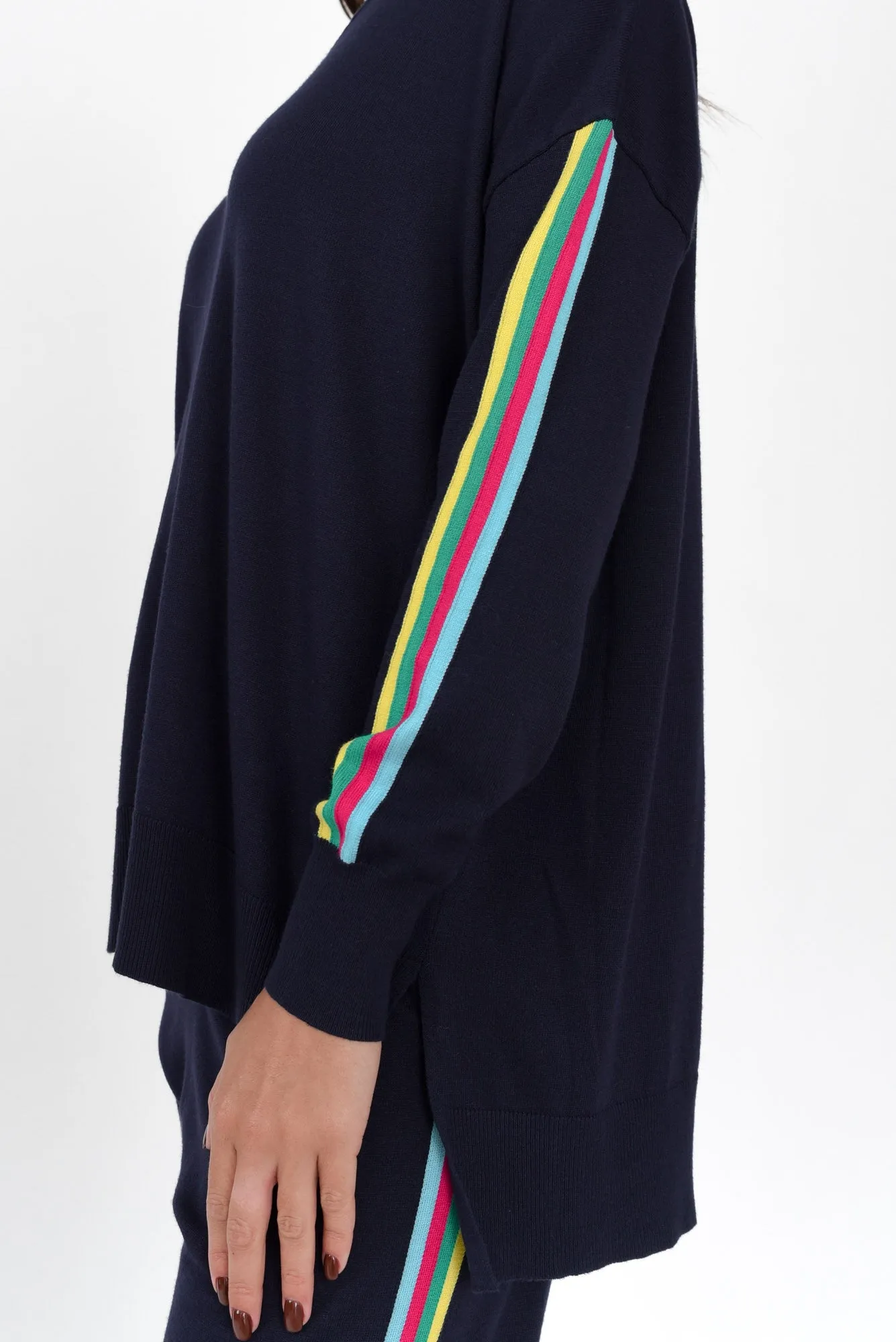 Karina Navy Stripe Knit Jumper