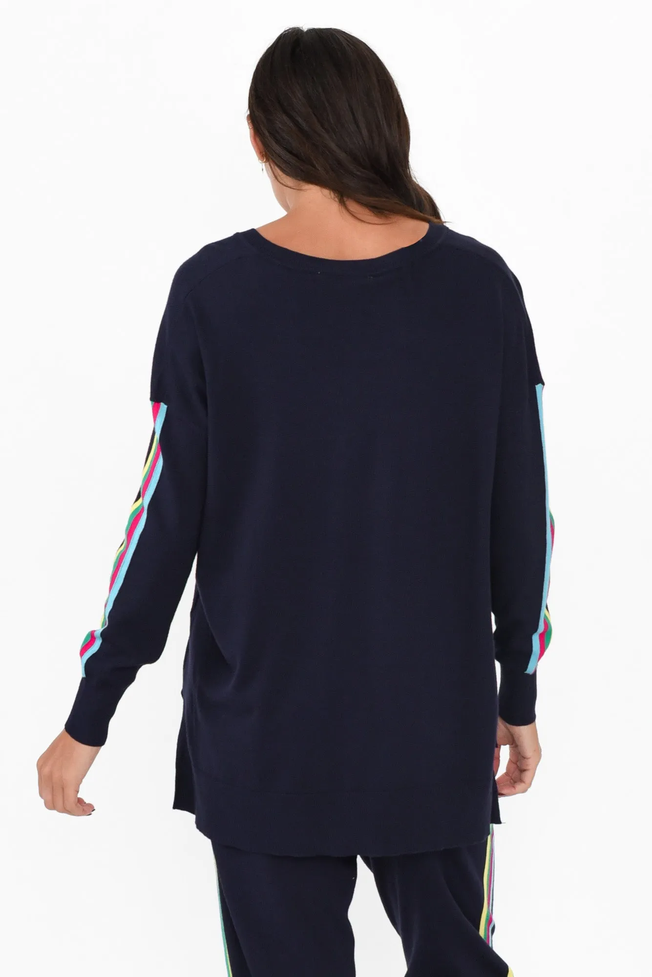 Karina Navy Stripe Knit Jumper