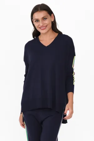 Karina Navy Stripe Knit Jumper