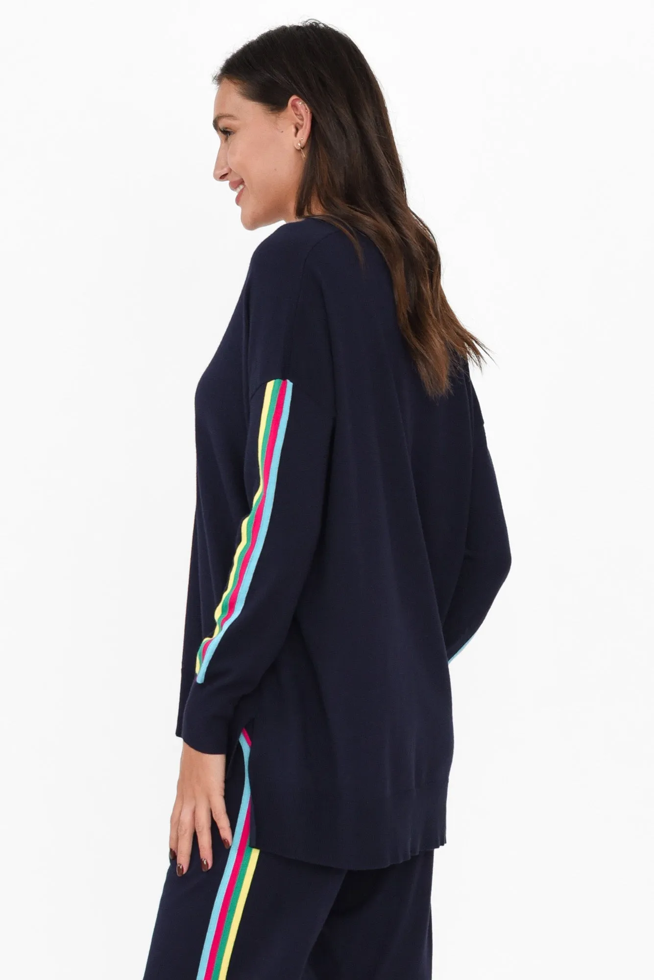 Karina Navy Stripe Knit Jumper