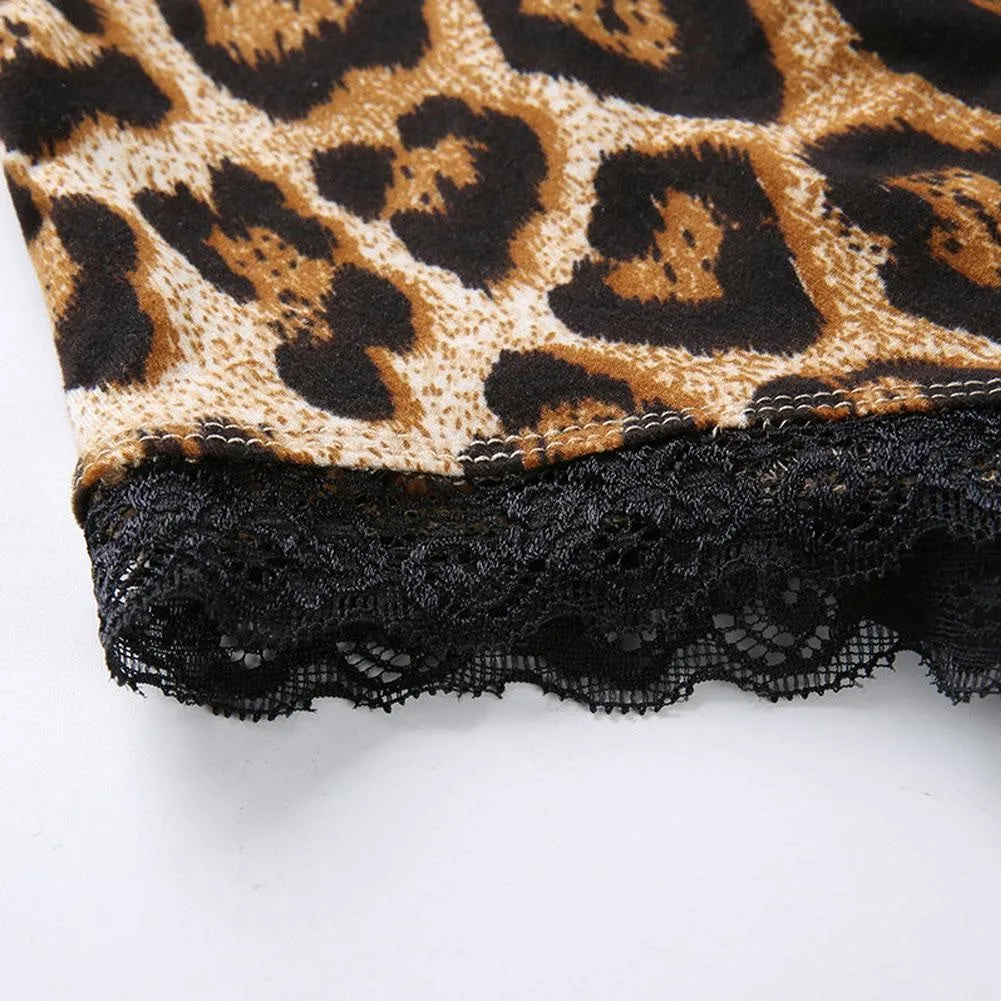 Leopard Lace Back Bodysuit