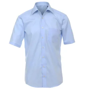 Light Blue Poplin Short Sleeve Dress Shirt