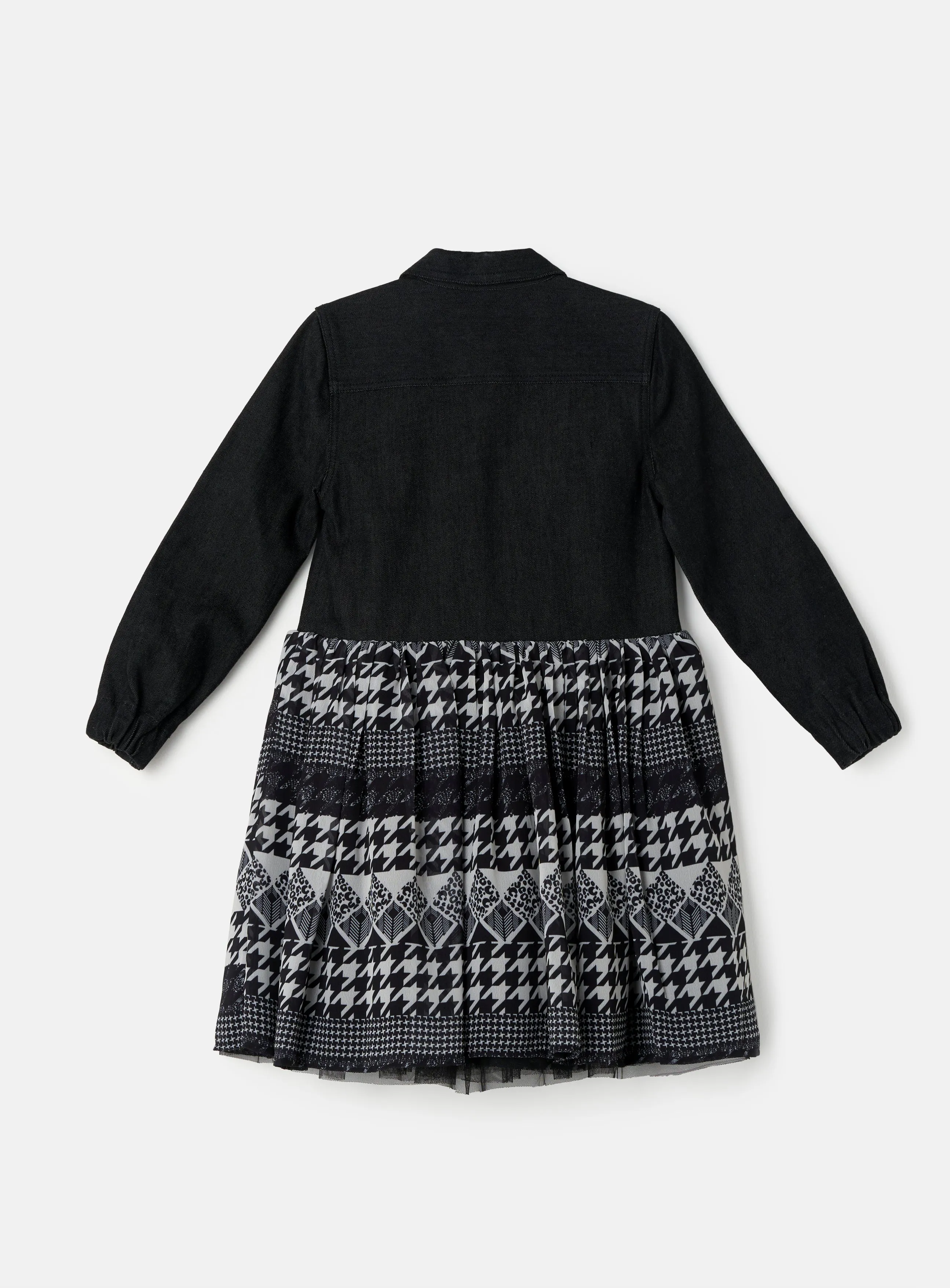 Lila Denim Jacket Check Skirt Dress