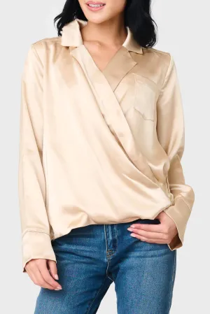 Luxe Lounge Silky Wrap Shirt