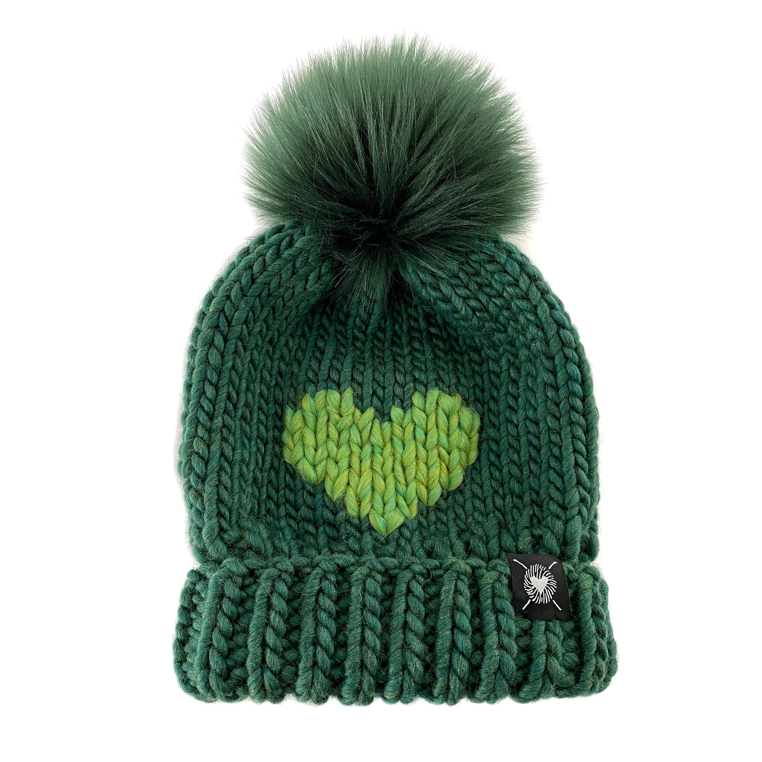 MADE TO ORDER : Merino Folded Brim Big Heart Beanie