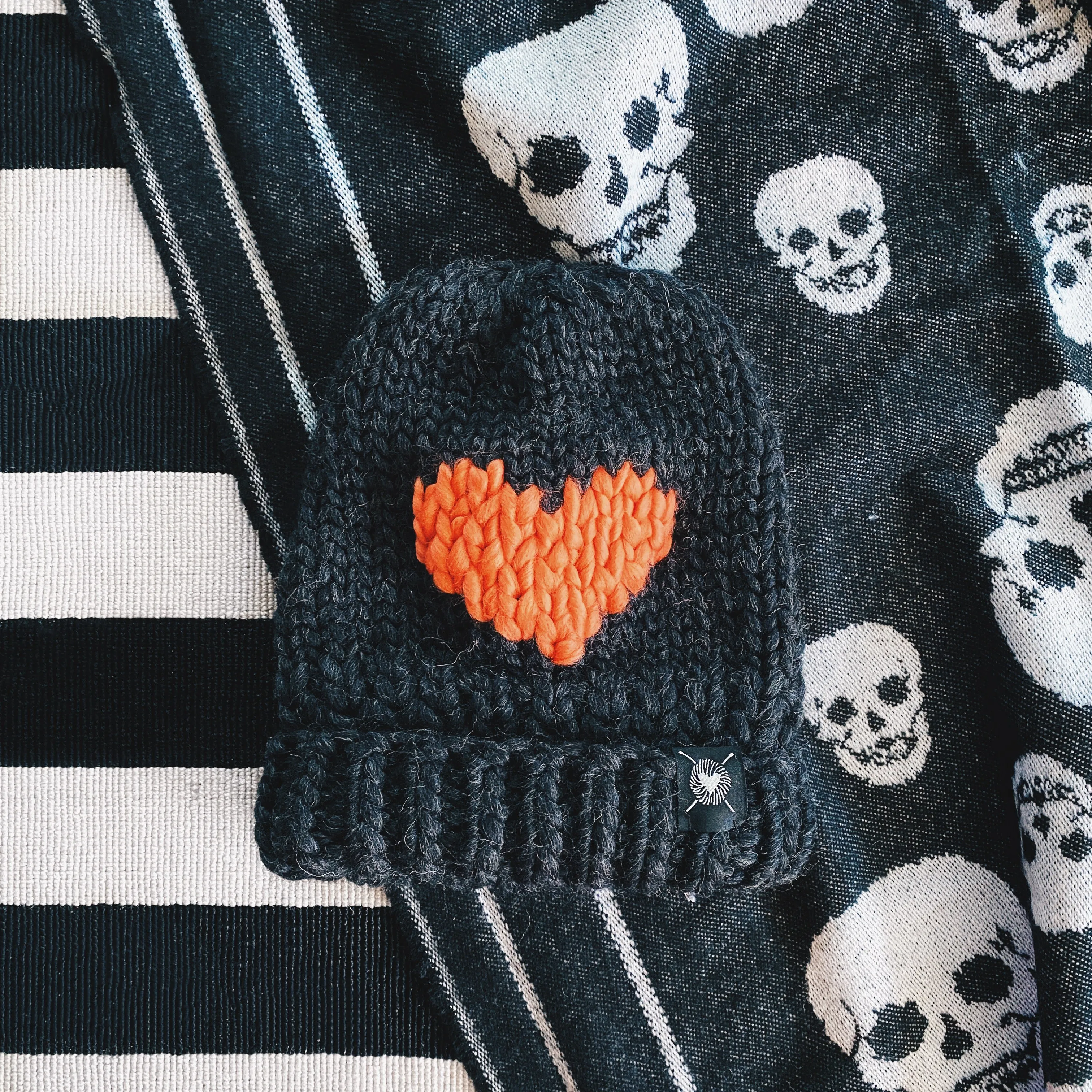 MADE TO ORDER : Merino Folded Brim Big Heart Beanie