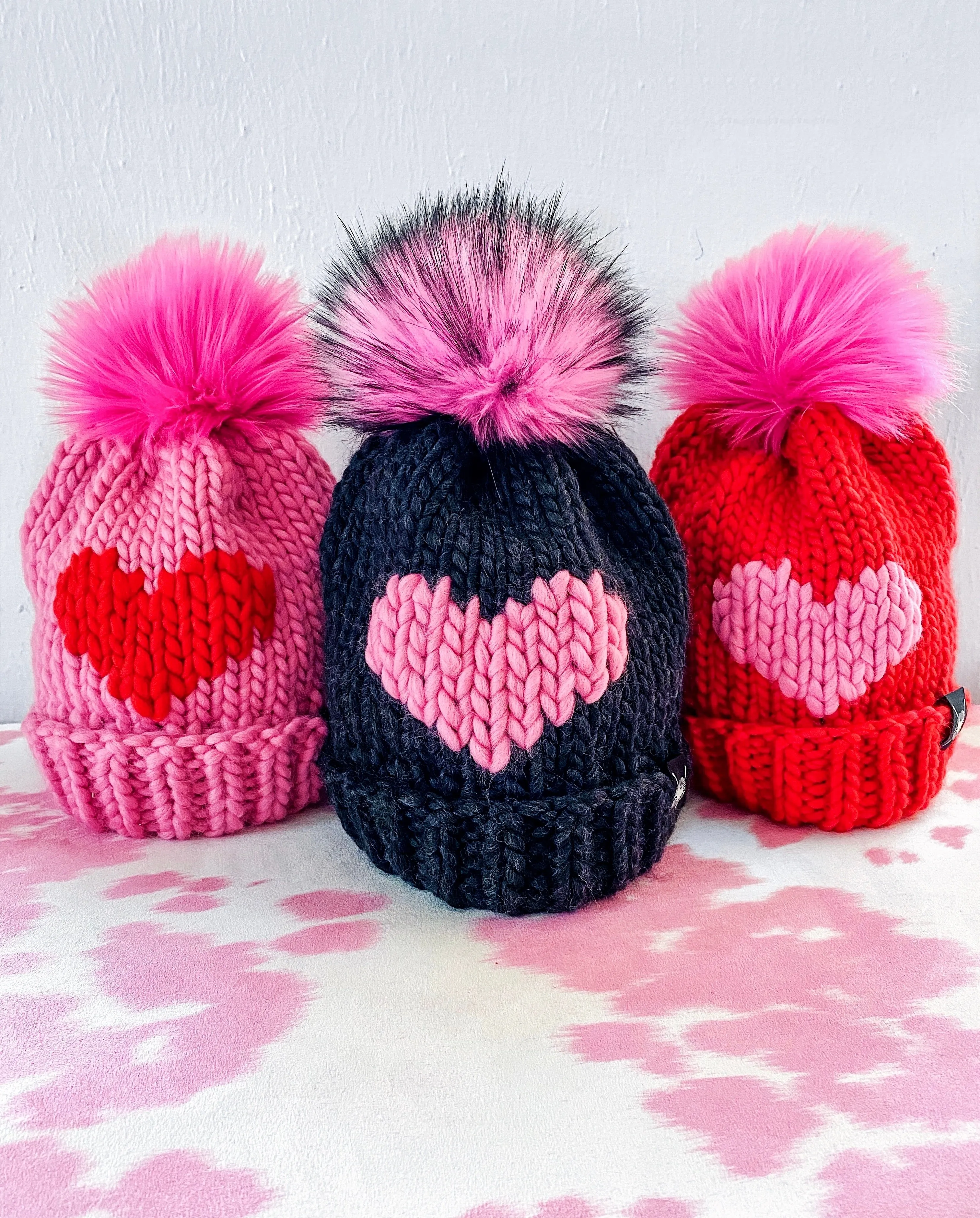 MADE TO ORDER : Merino Folded Brim Big Heart Beanie