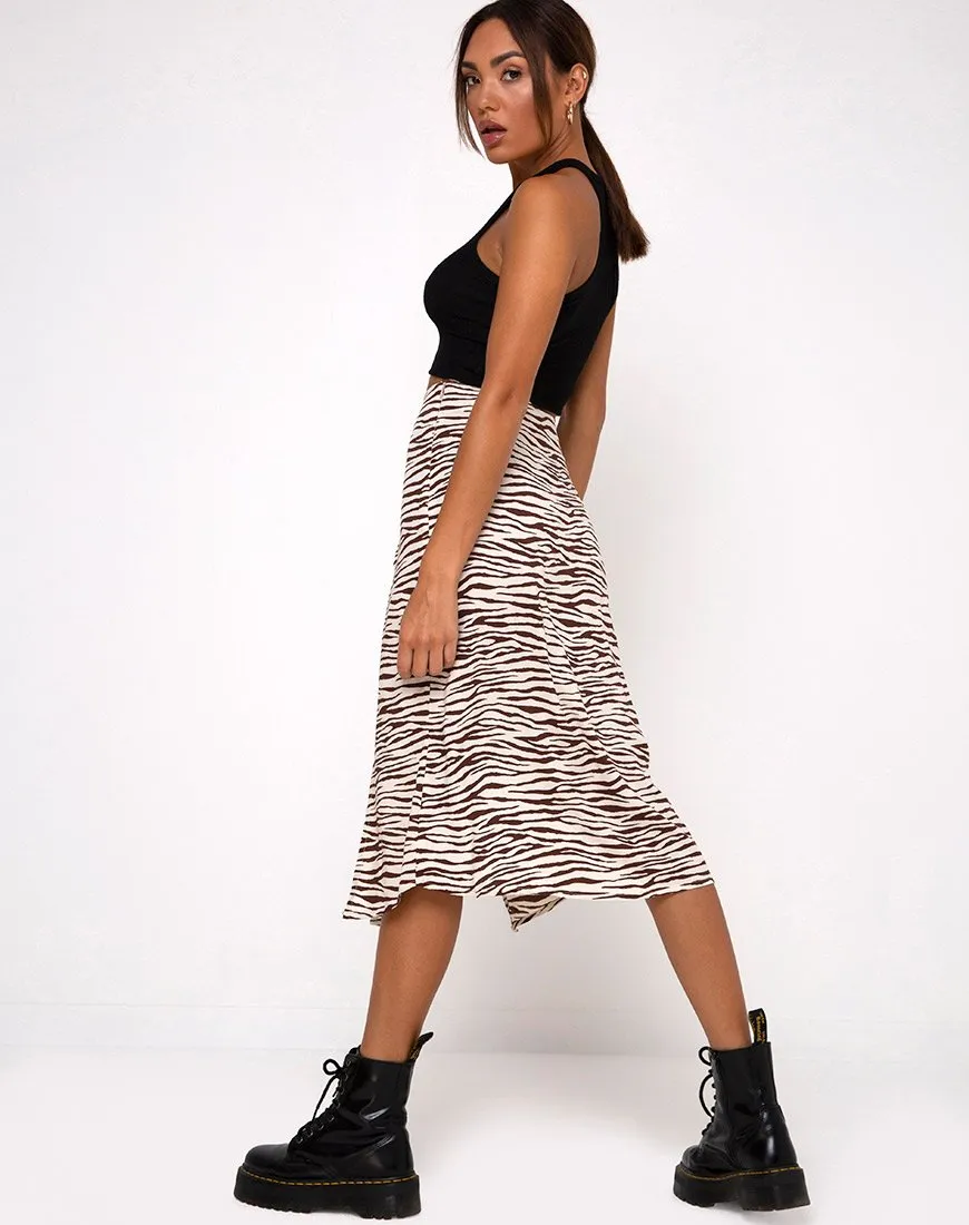 Malika Midi Skirt in Easy Tiger Cocoa