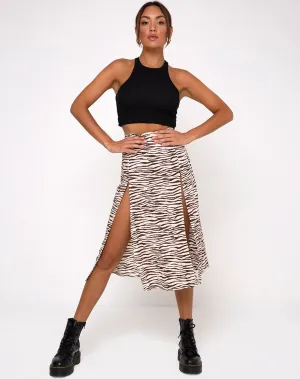 Malika Midi Skirt in Easy Tiger Cocoa