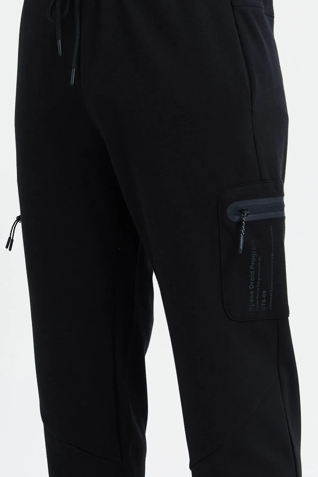 Men Black Plain Jogger Pants