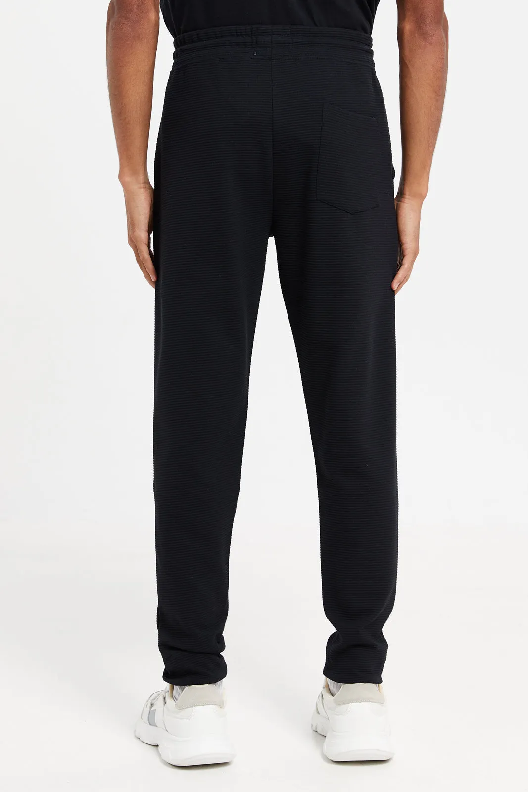 Men Black Plain Joggers