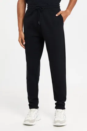 Men Black Plain Joggers