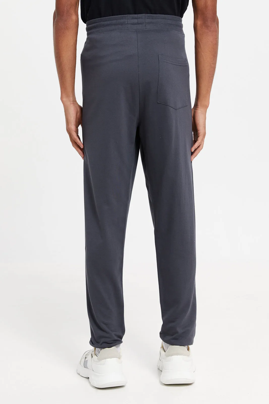 Men Charcoal Plain Joggers