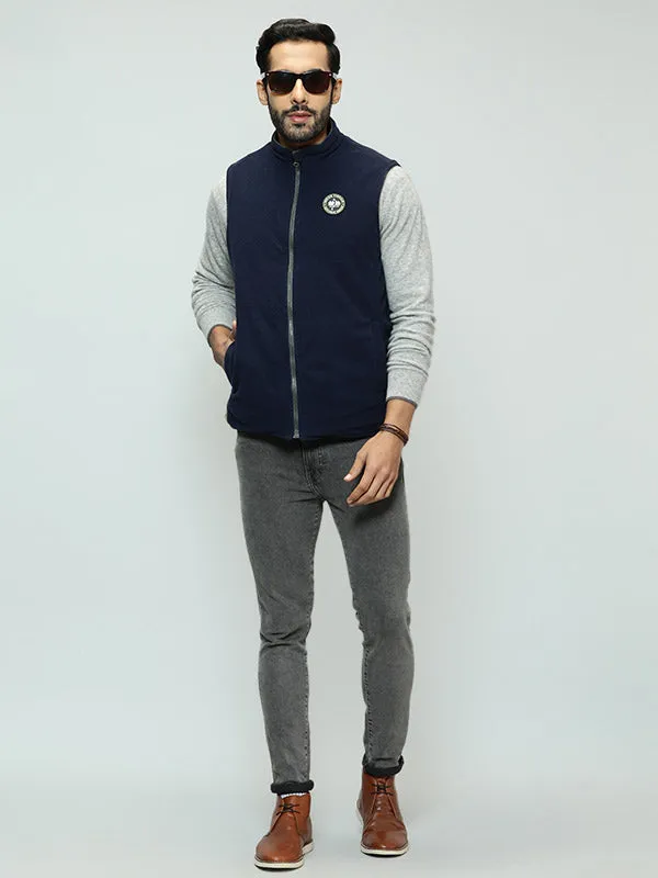 Men Cut & Sew Sleeveless Gilet Jacket