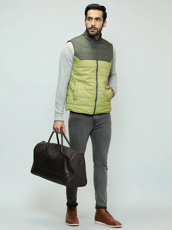 Men Cut & Sew Sleeveless Gilet Jacket