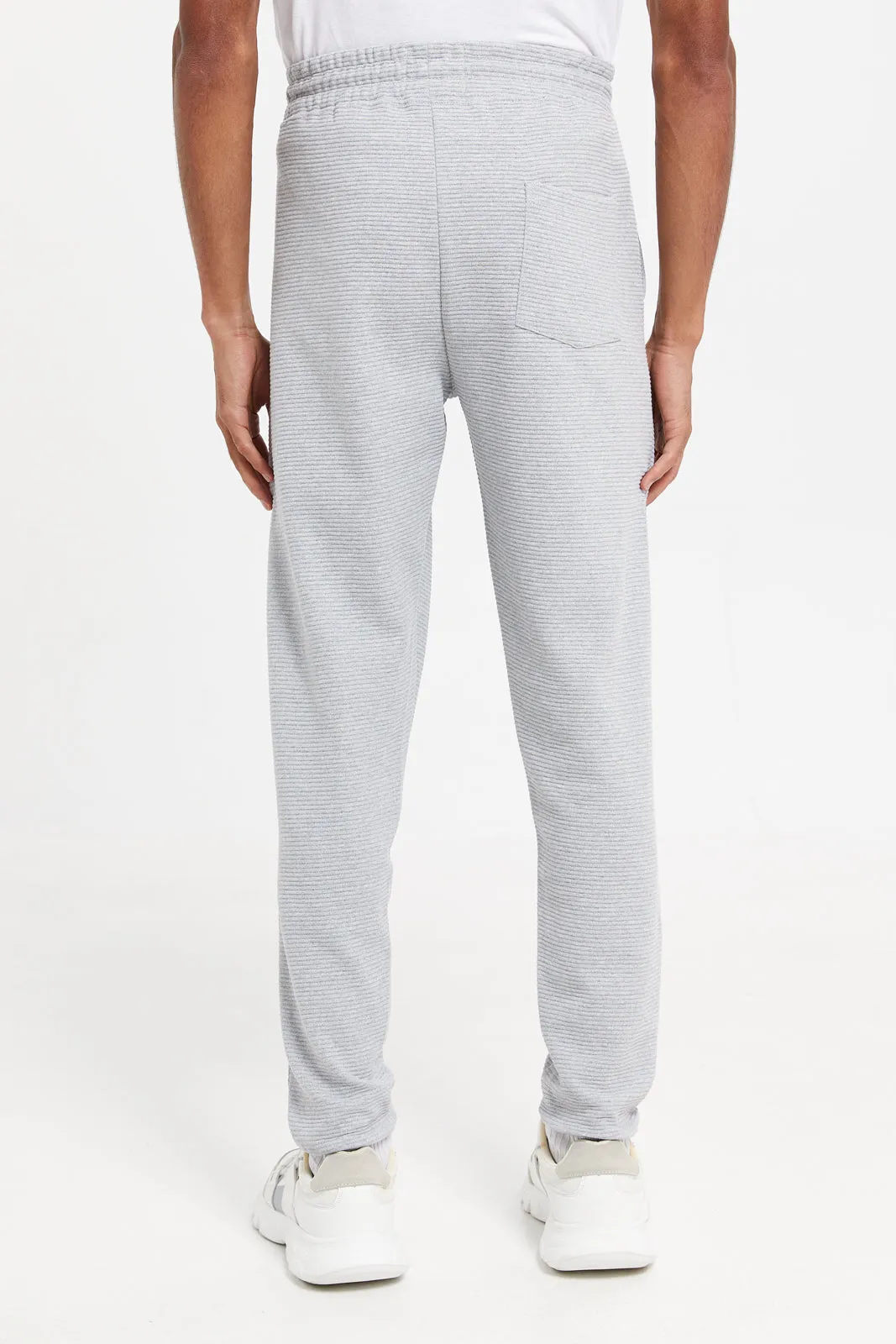 Men Grey Plain Joggers