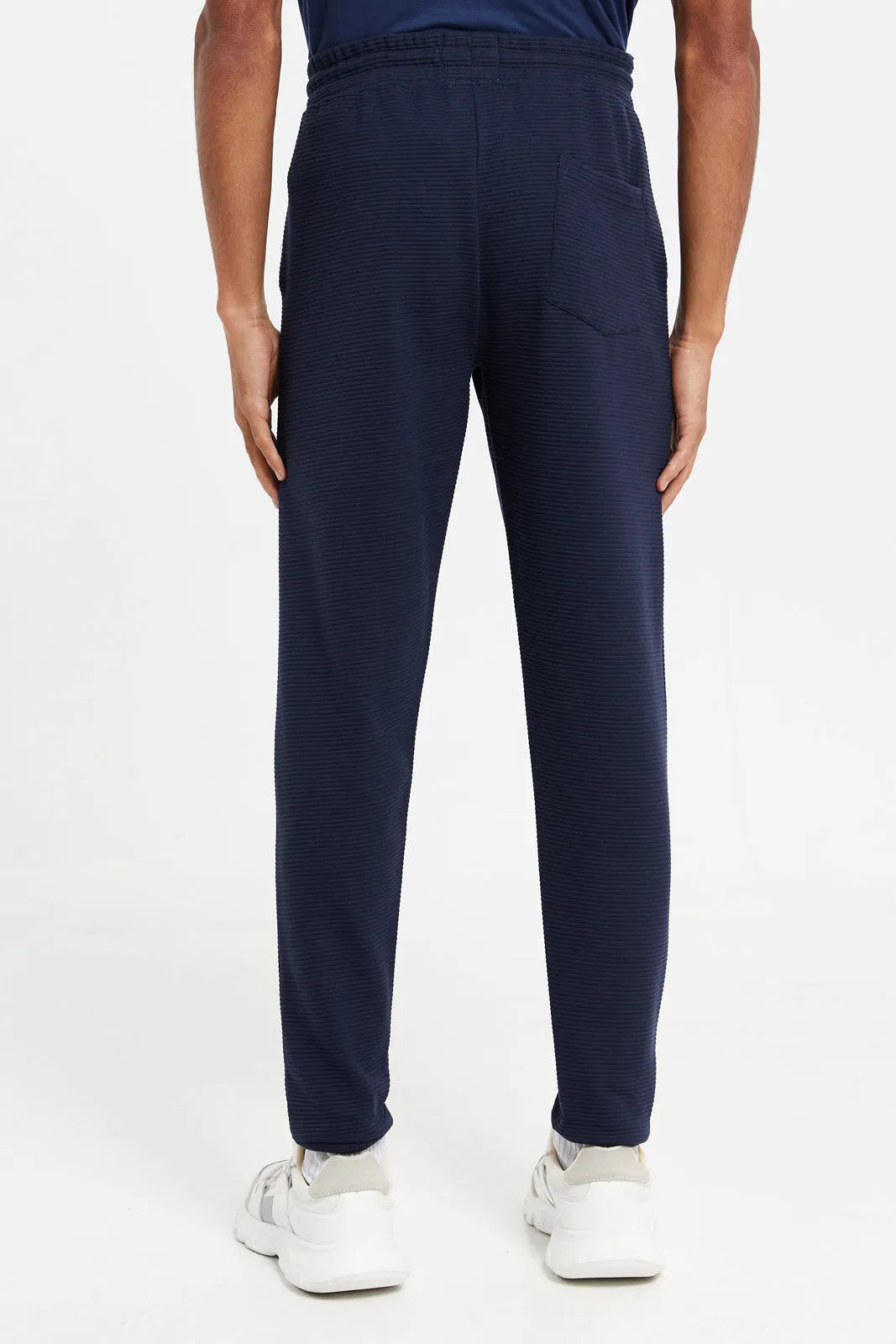 Men Navy Plain Joggers