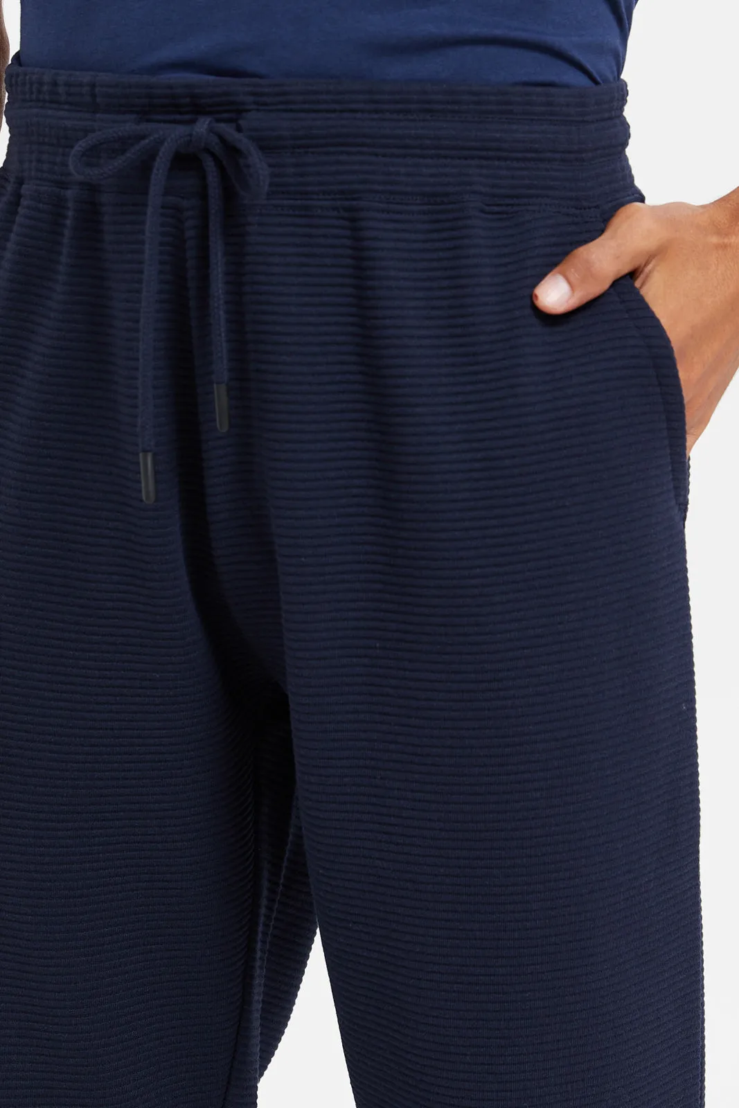 Men Navy Plain Joggers