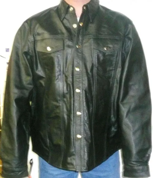 Mens Leather Shirt #9010