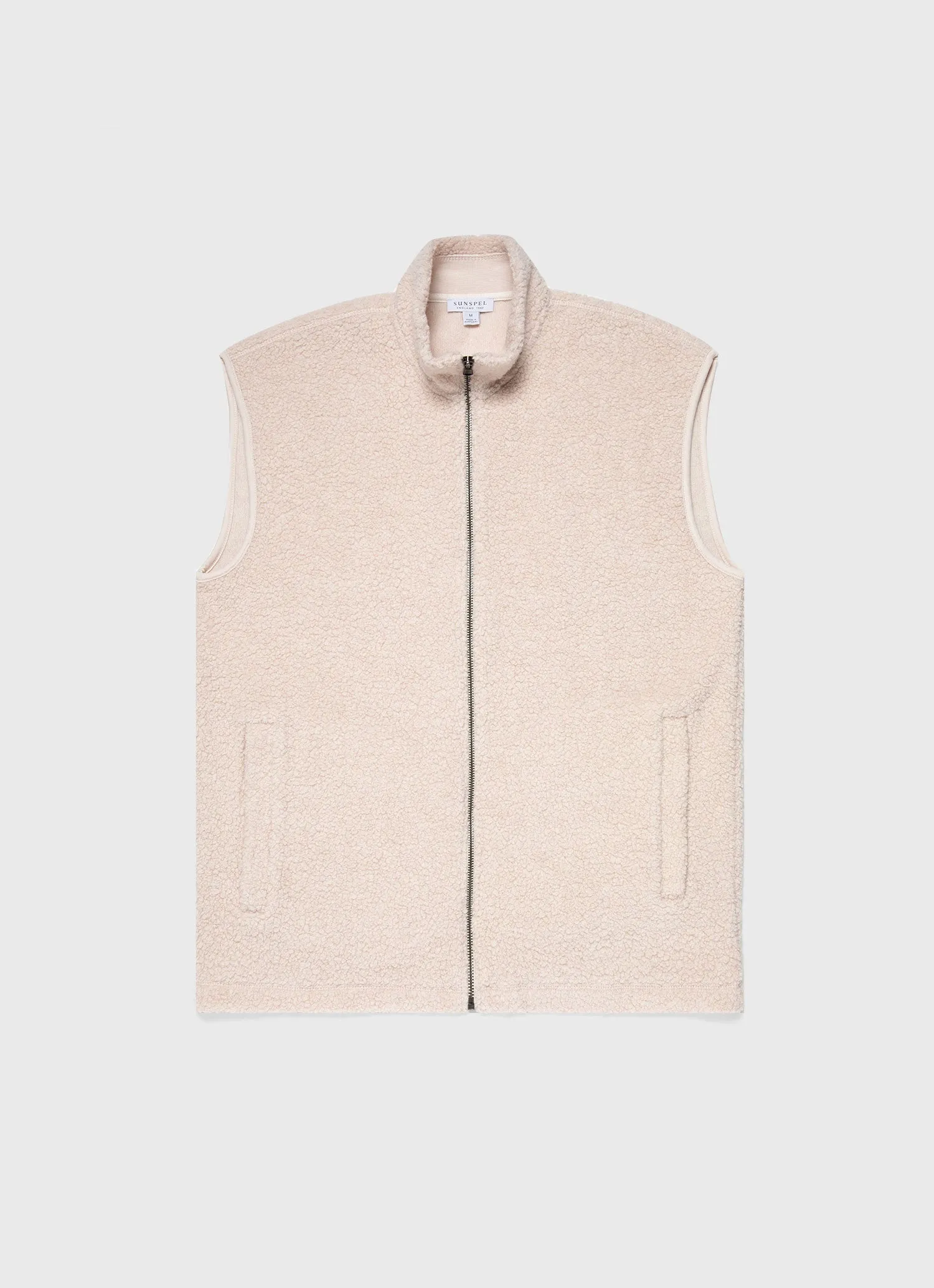 Men's Wool Fleece Gilet in Ecru