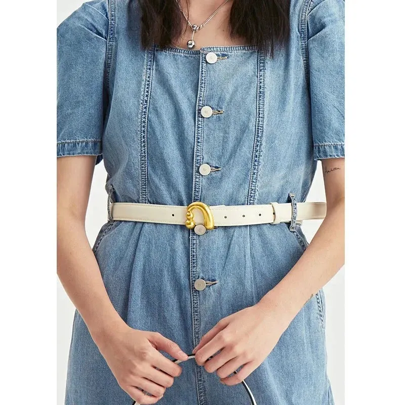 Metal Nail Buckle Belt Shirt Belt Women Belt Jean Waist Dress Belt