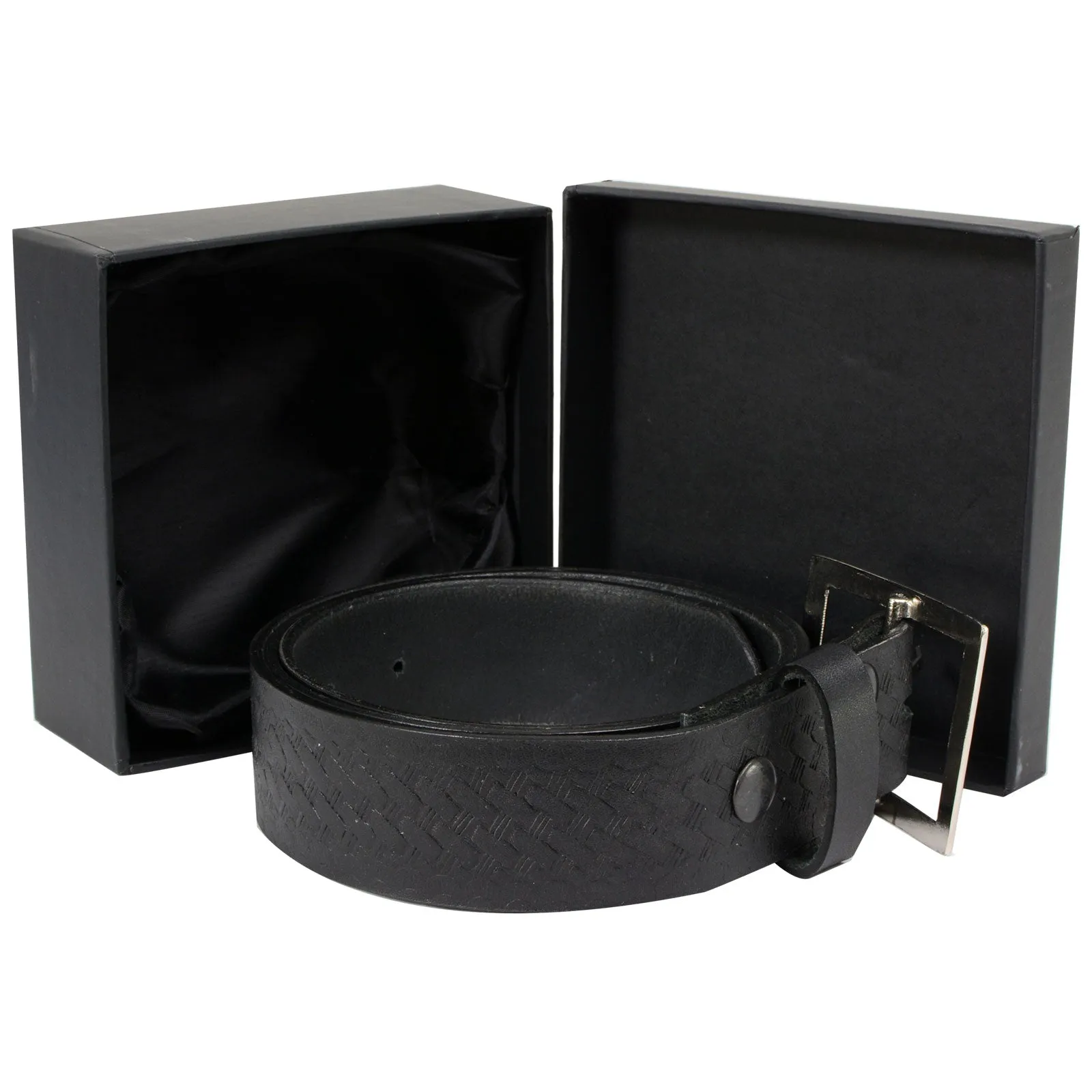 Milwaukee Leather MP7105 Men's Embossed Black Genuine Leather Biker Belt with Interchangeable Buckle