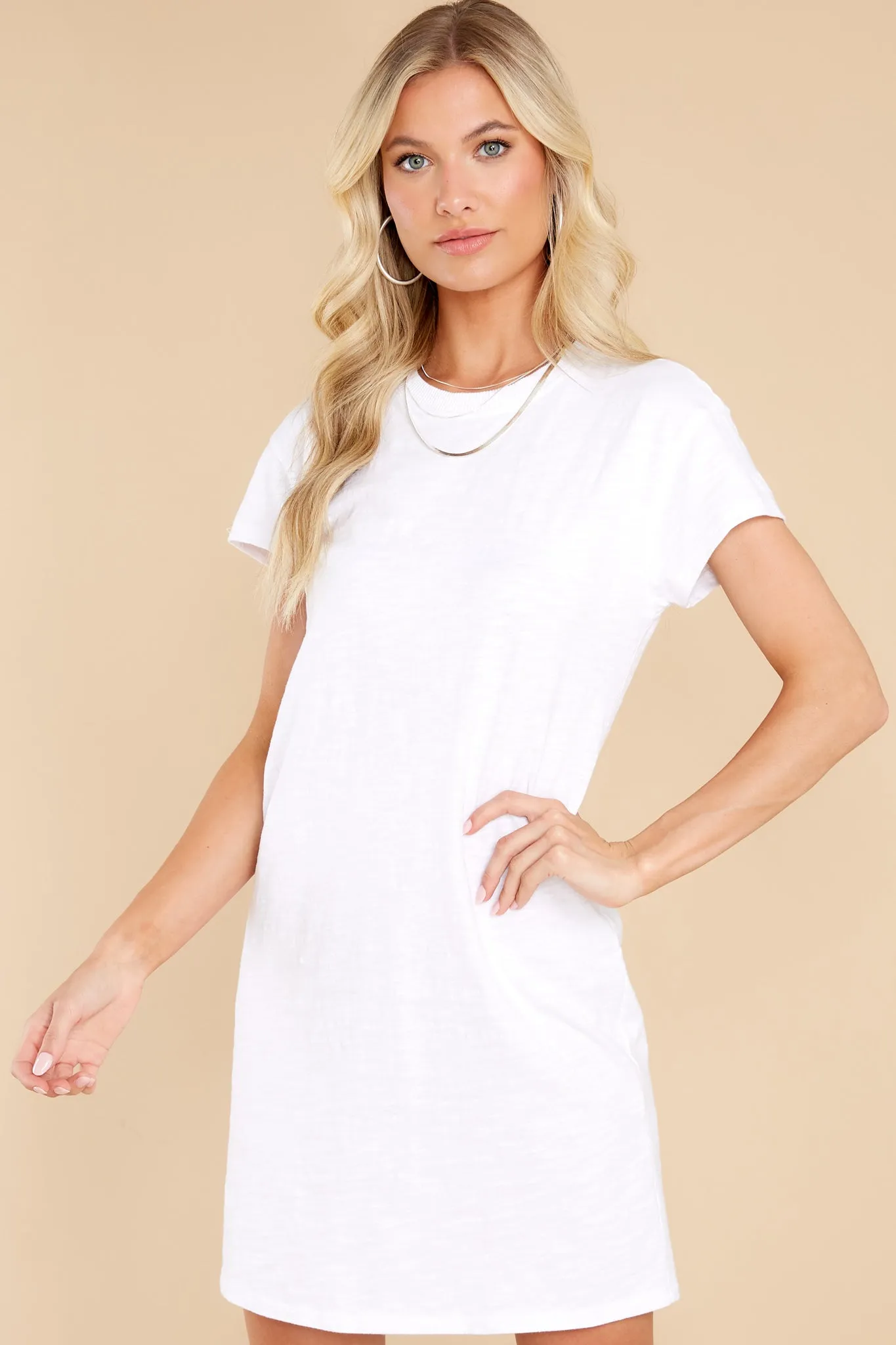 Modern Crew White Slub Tee Dress