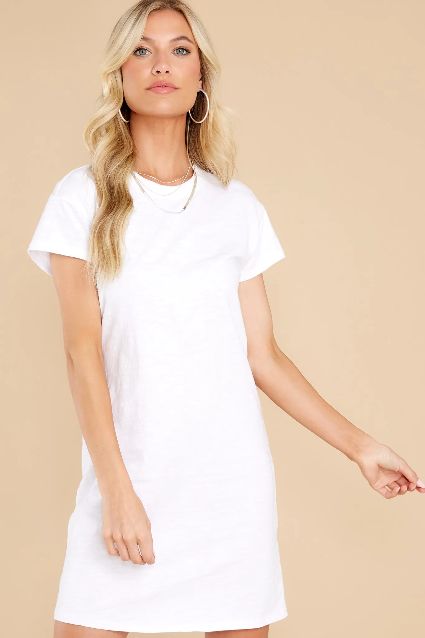 Modern Crew White Slub Tee Dress