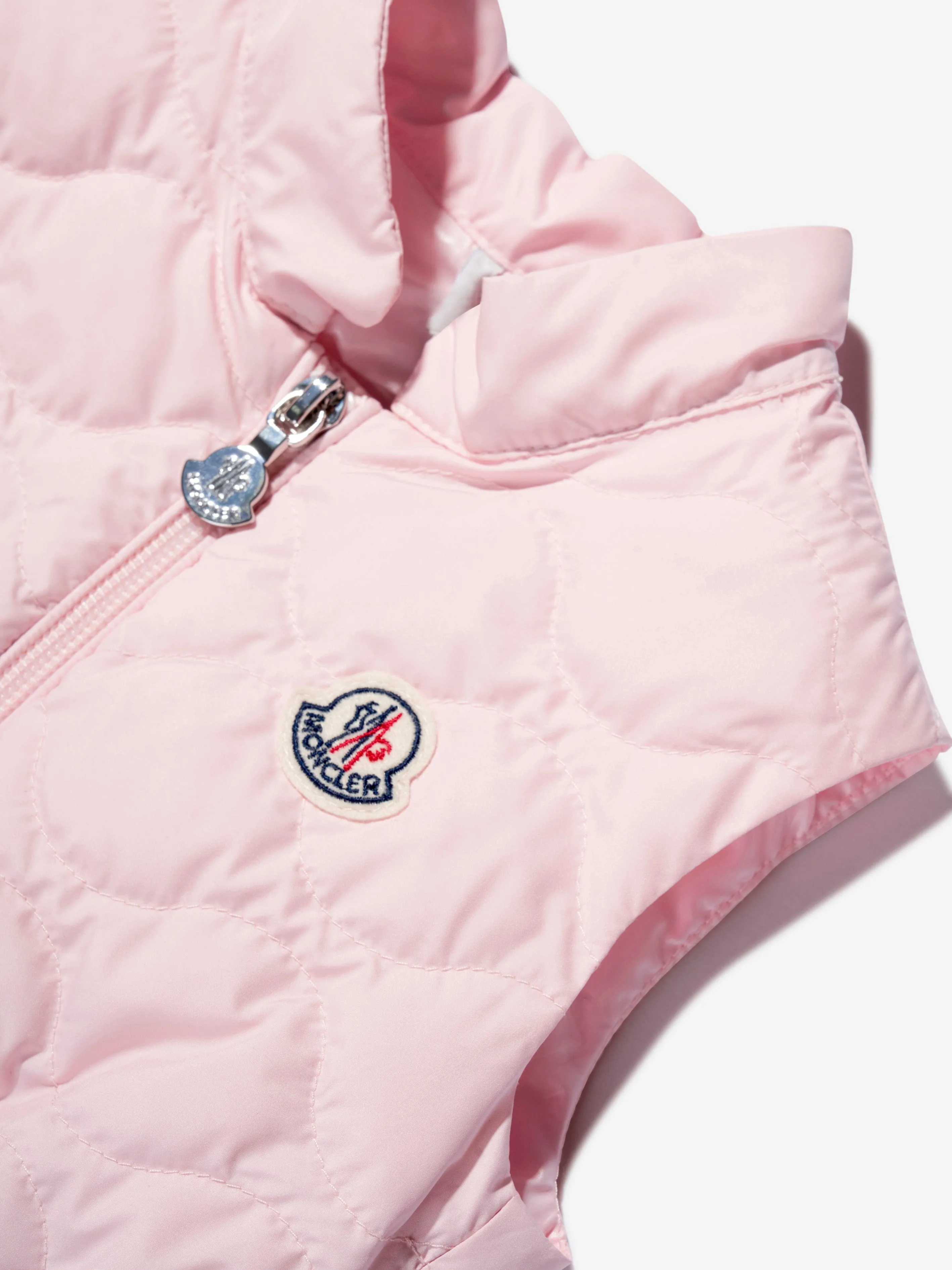 Moncler Enfant Baby Girls Down Padded Ambertine Gilet in Pink