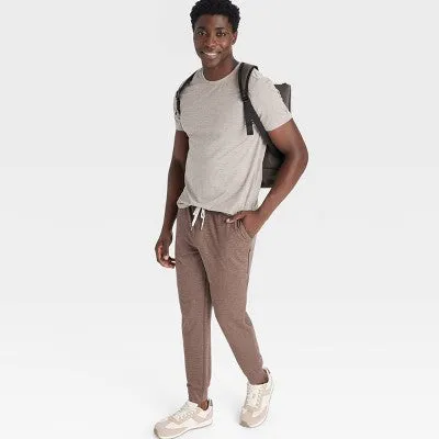 New - Men's Soft Stretch Joggers - All In Motion Ceramic Brown L