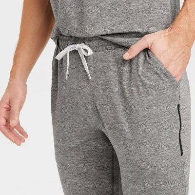 New - Men's Soft Stretch Joggers - All In Motion Heathered Black S