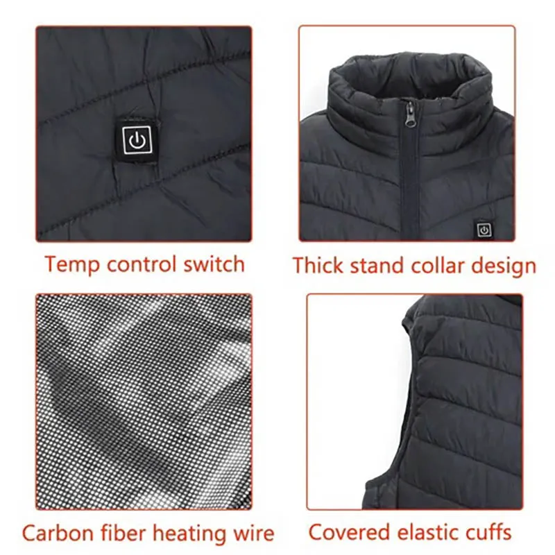 New Unisex Warming Heated Vest (9 Heating Zones)