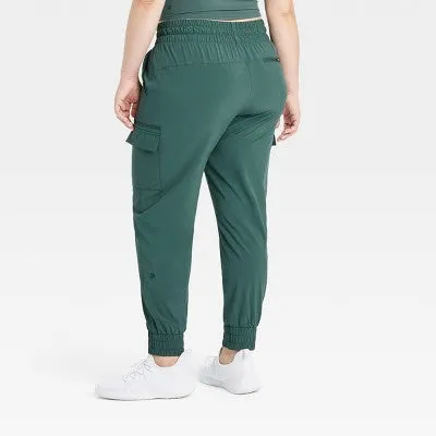 New - Women's Active Light Mid-Rise Cargo Joggers - All In Motion