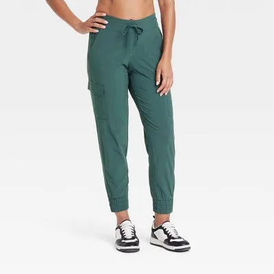 New - Women's Active Light Mid-Rise Cargo Joggers - All In Motion