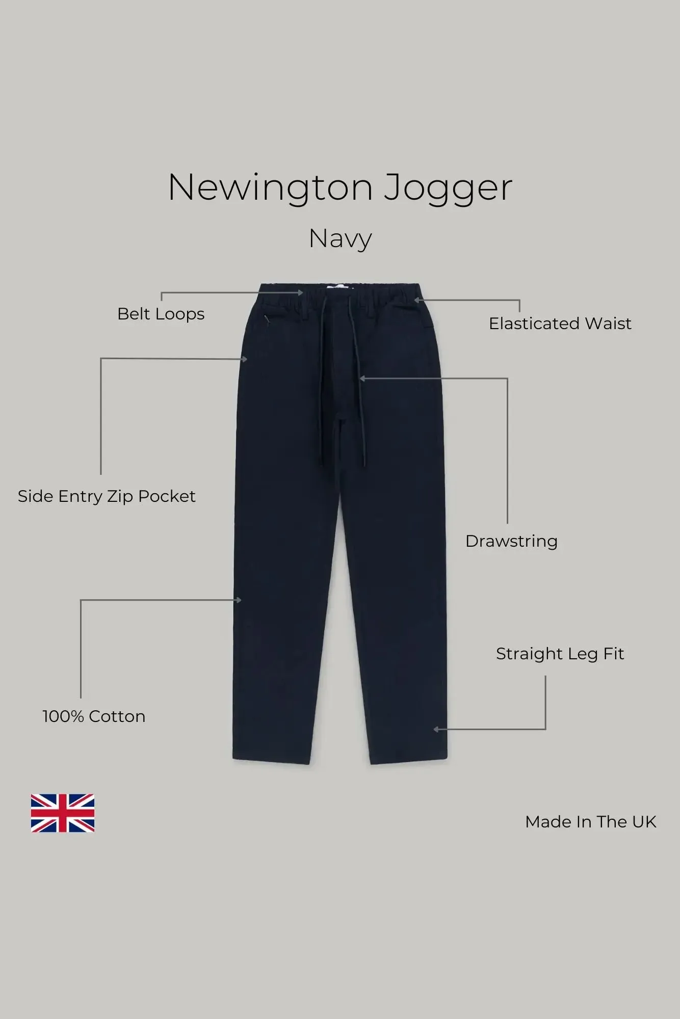 Newington Zip Joggers - Navy