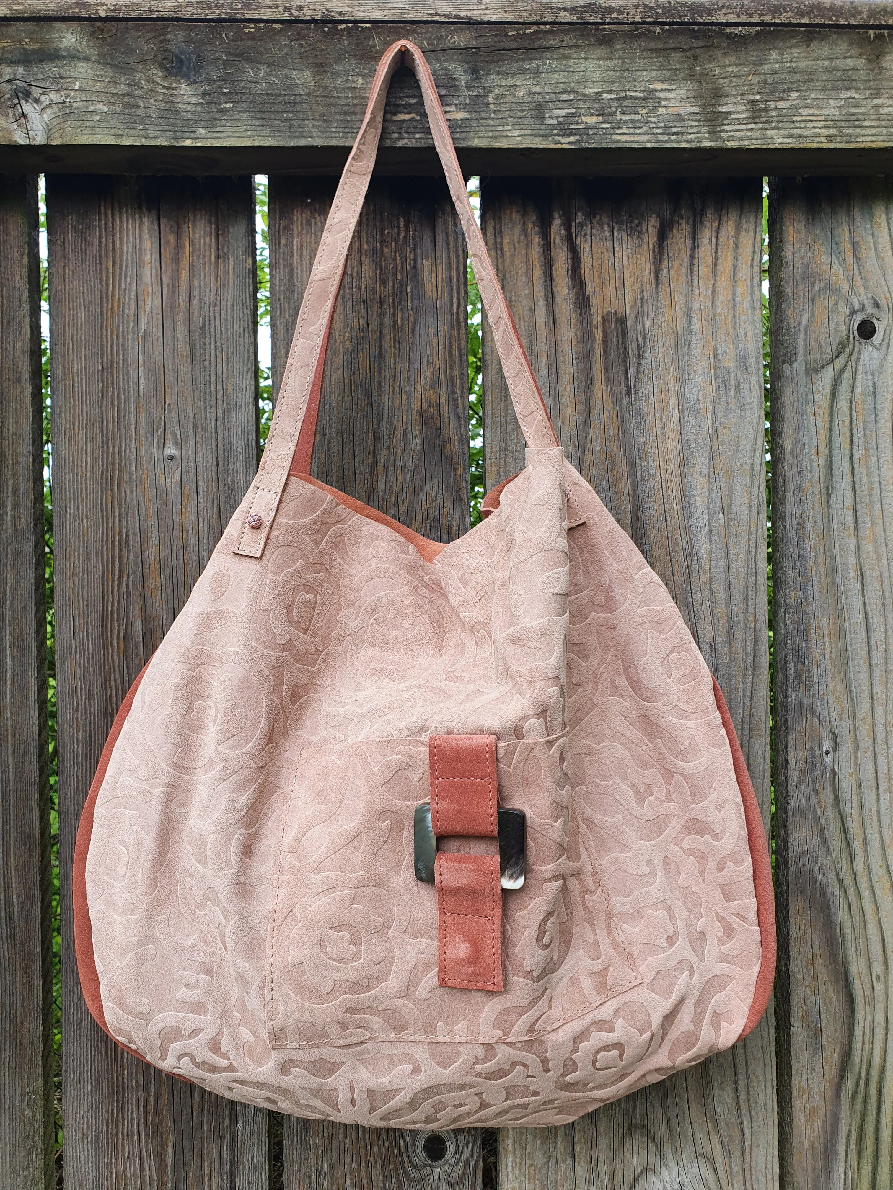 Oval leather bag TESSA