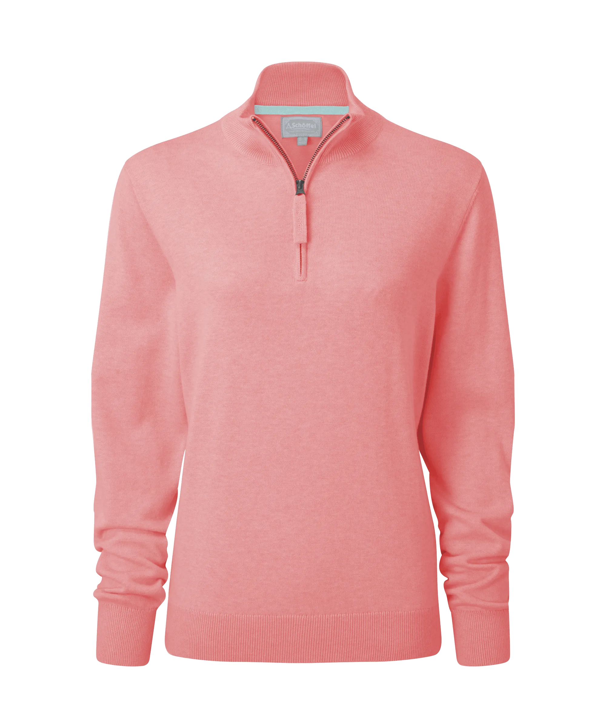 Polperro Quarter Zip Jumper - Flamingo