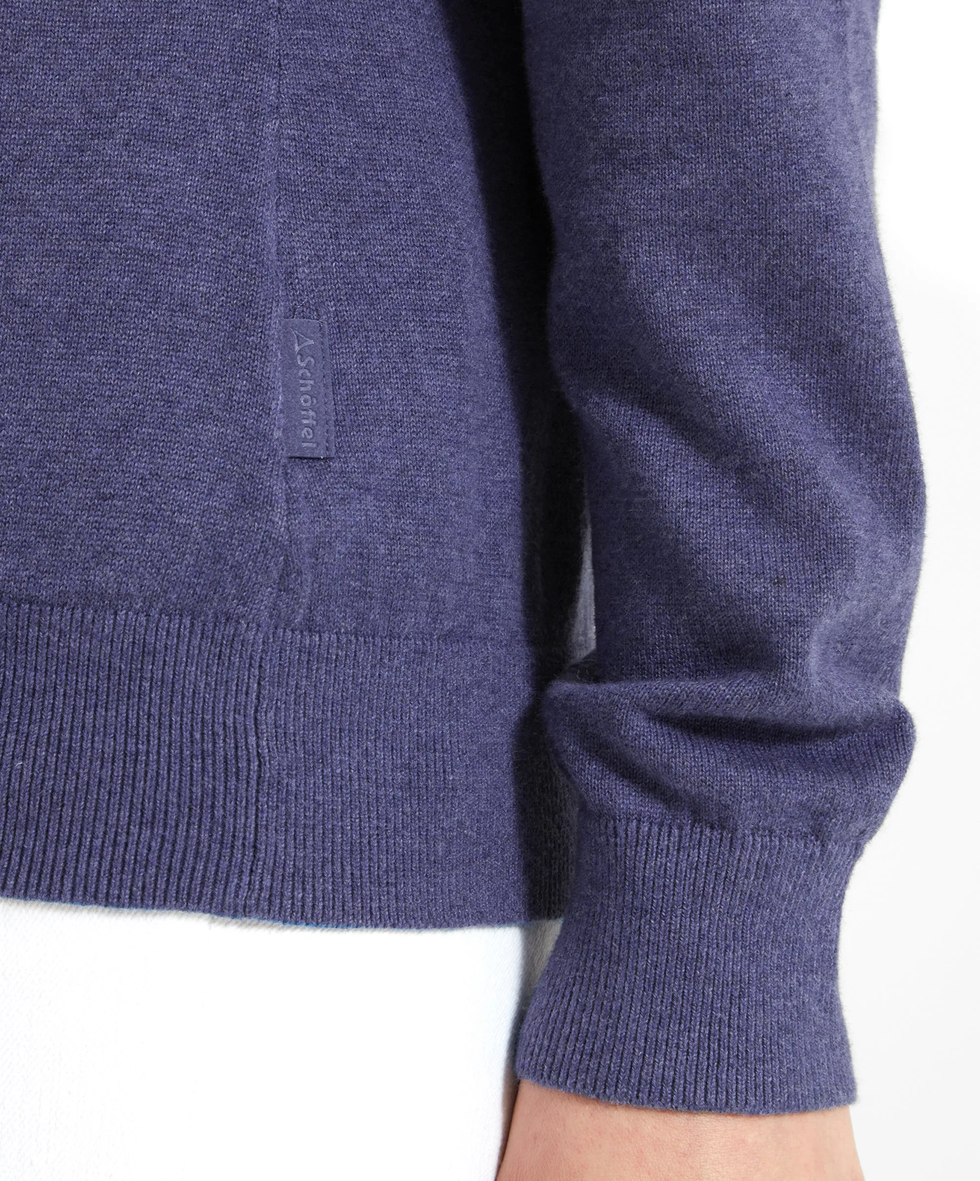 Polperro Quarter Zip Jumper - French Navy