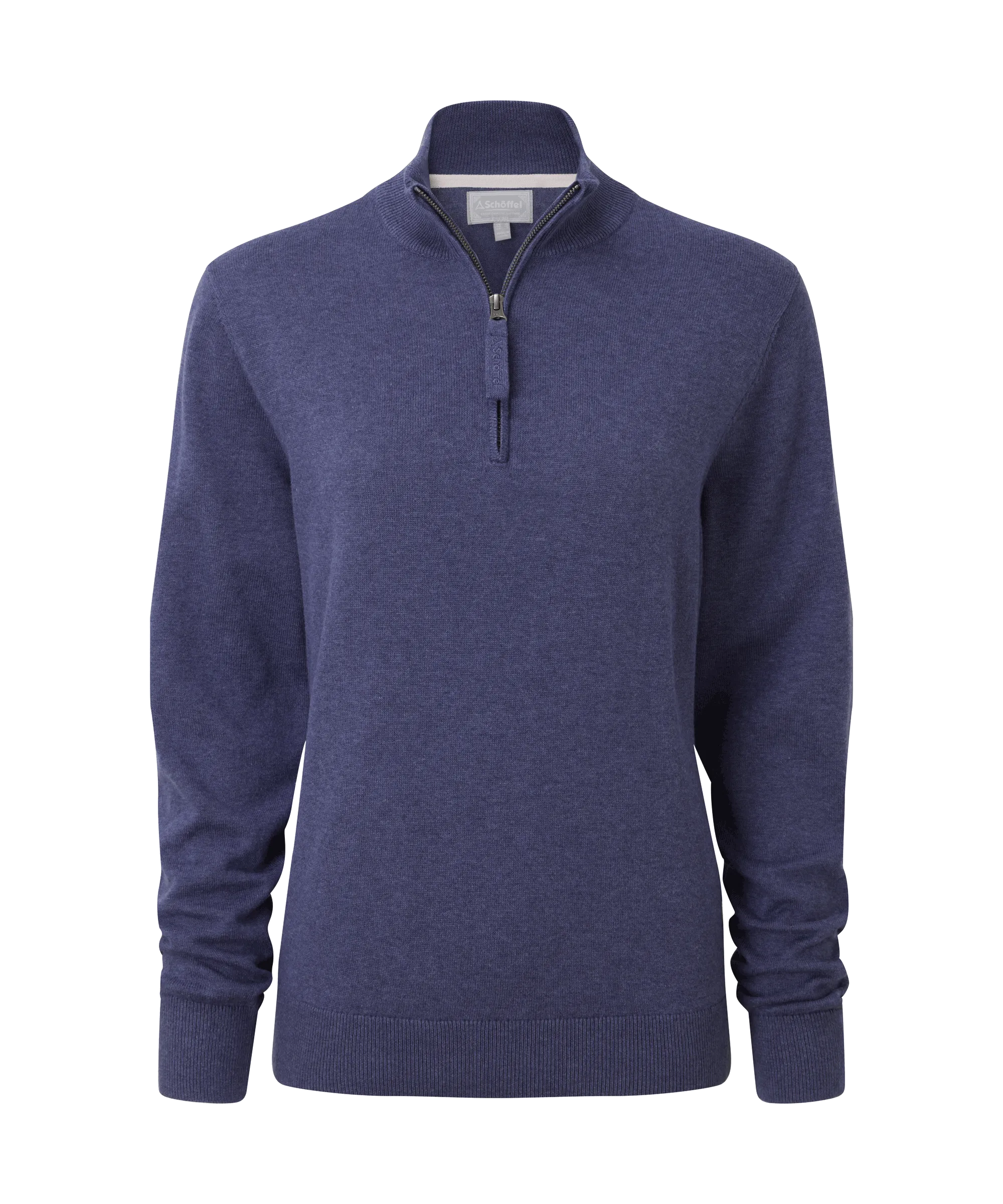 Polperro Quarter Zip Jumper - French Navy