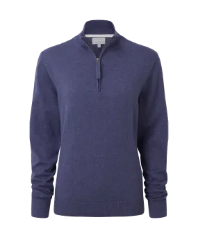 Polperro Quarter Zip Jumper - French Navy