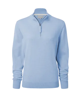 Polperro Quarter Zip Jumper - Sky Blue