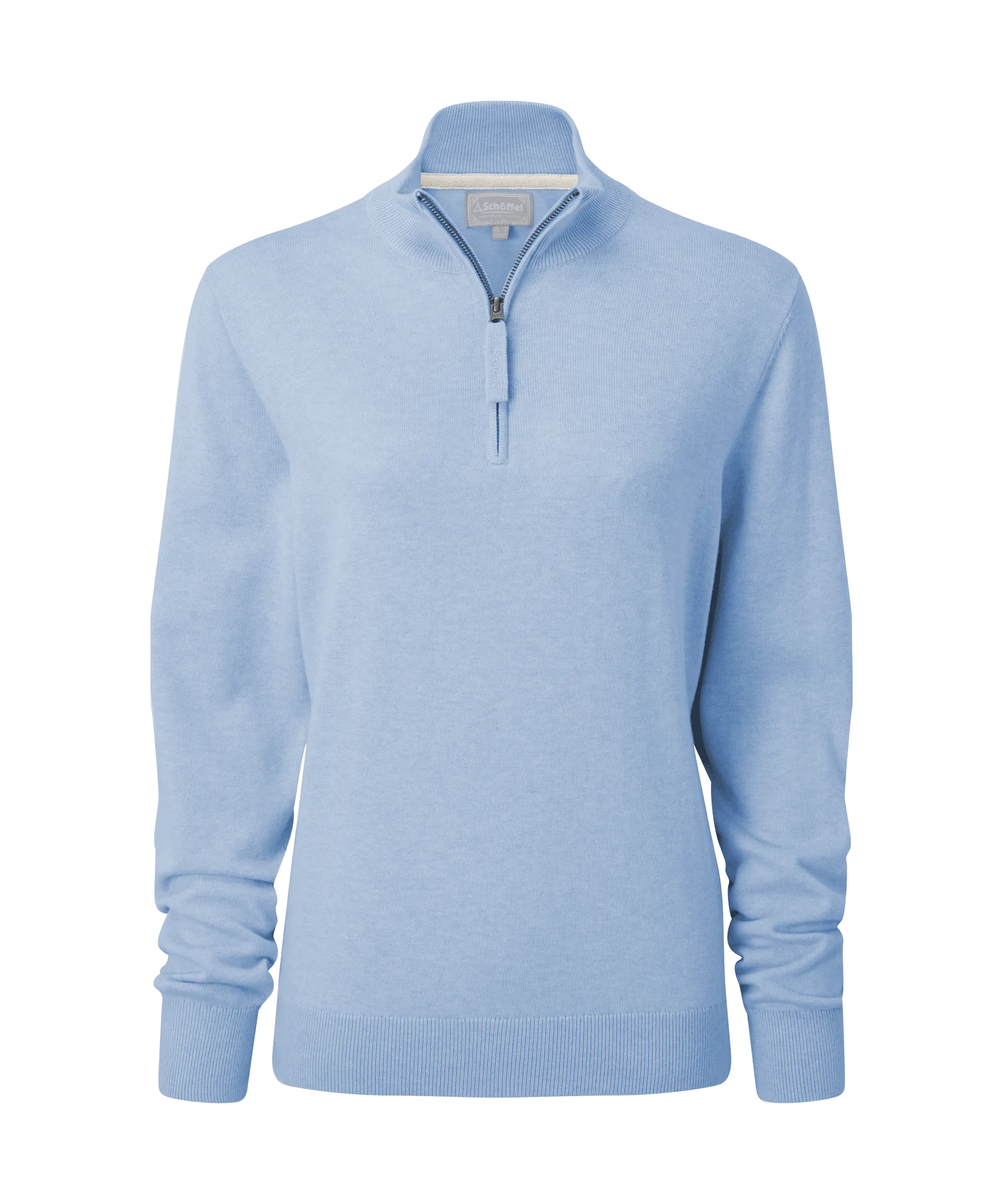 Polperro Quarter Zip Jumper - Sky Blue