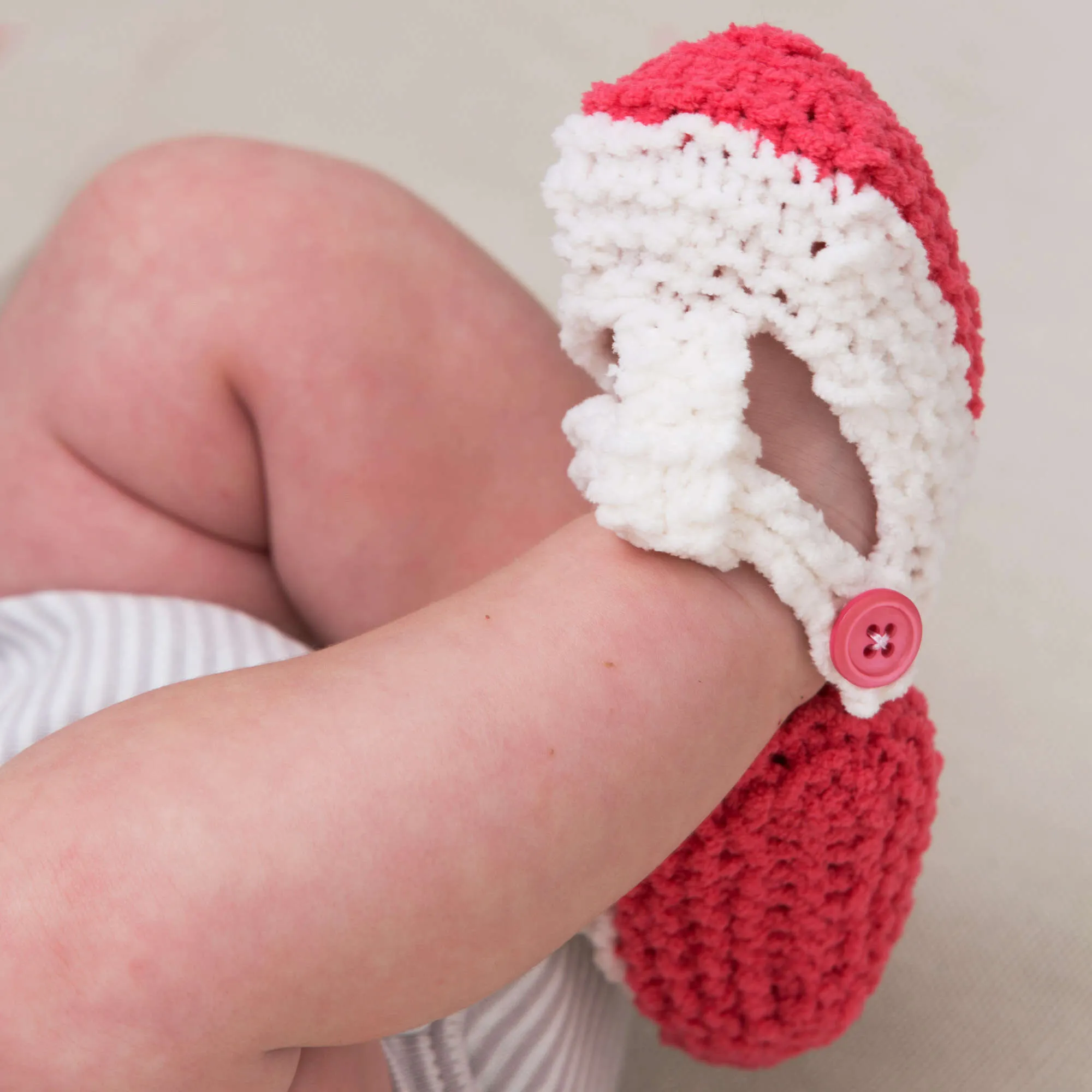 Red Heart Knit Coral Cutie Hat & Booties